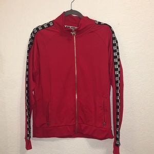 Red track suit